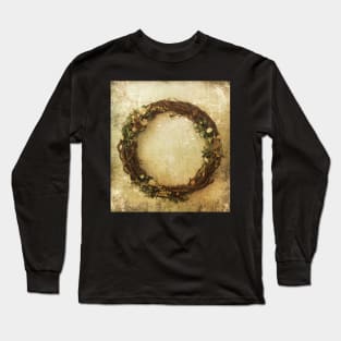 Natural wooden flower circle Long Sleeve T-Shirt